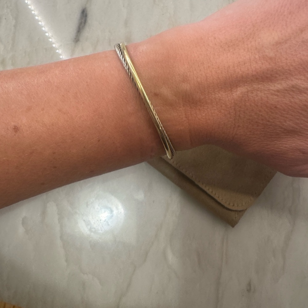 David Yurman Crossover Bracelet Sterling Silver and 18k Yellow Gold